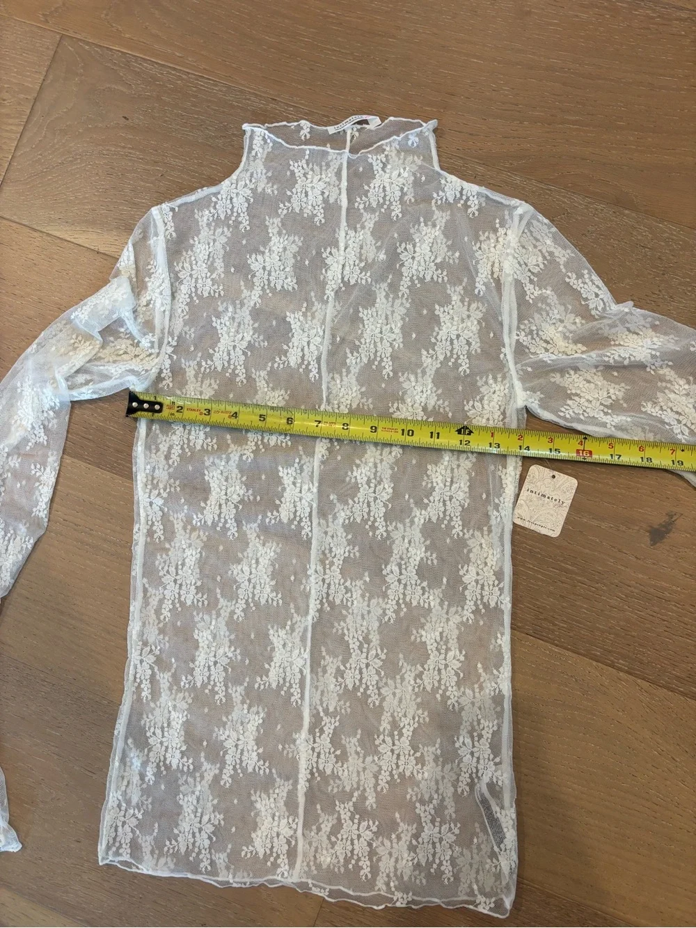 Free People Lady Lux Floral Mesh Layering Top lace Med NWT Evening Cream White